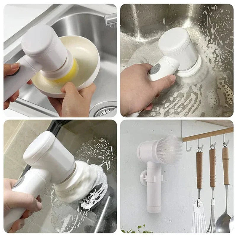 Escova eletrica de Limpeza 5 em 1