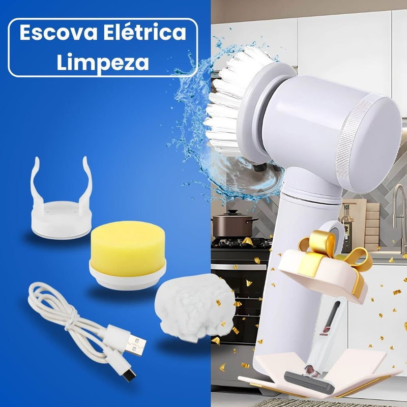 Escova eletrica de Limpeza 5 em 1