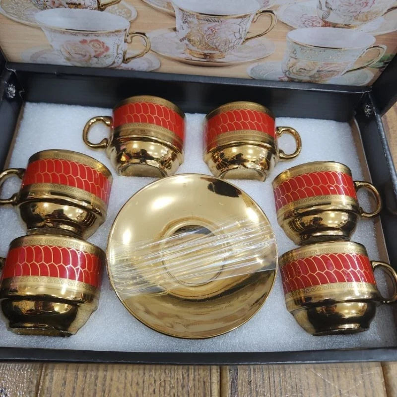 kit de café com 12 peças de Cerâmica em porcelana