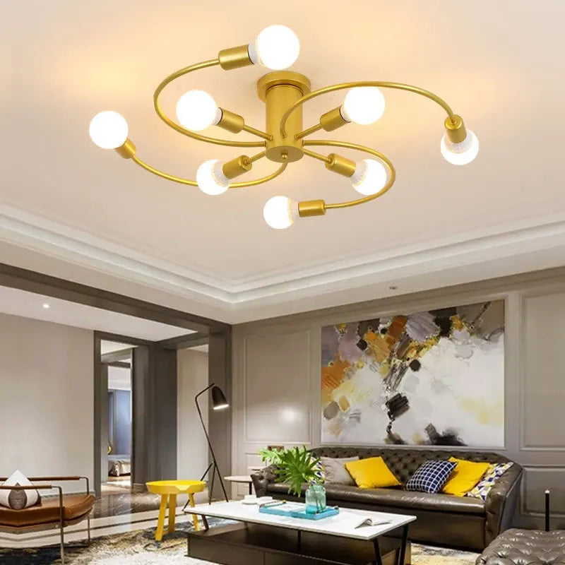 Luminária - Lustre Moderno de Metal com Design Artístico