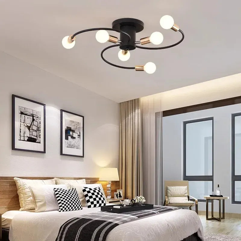 Luminária - Lustre Moderno de Metal com Design Artístico
