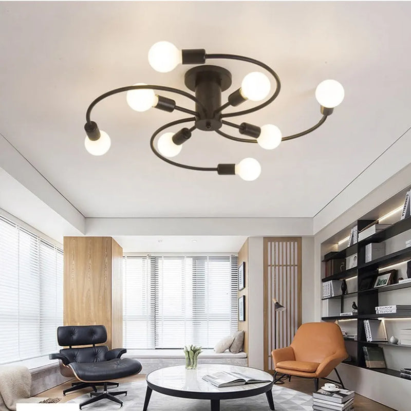Luminária - Lustre Moderno de Metal com Design Artístico