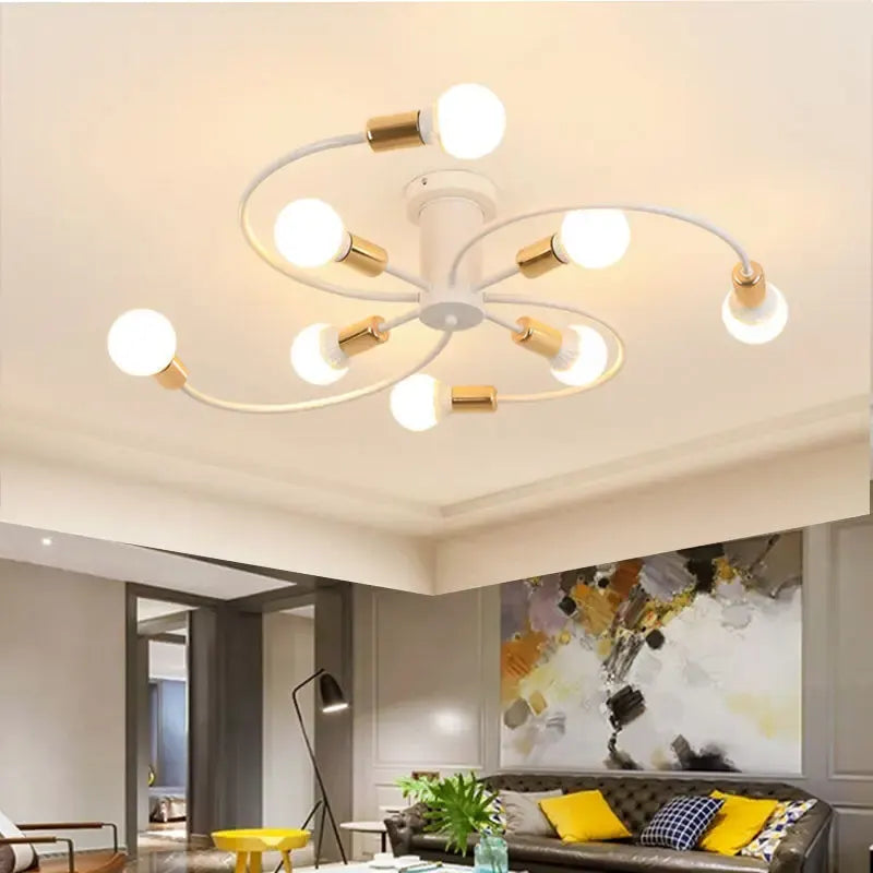 Luminária - Lustre Moderno de Metal com Design Artístico