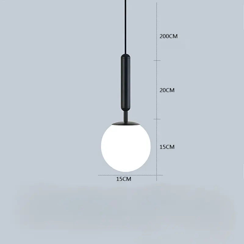 Luminária - Pendente LED Esfera de Vidro Branco