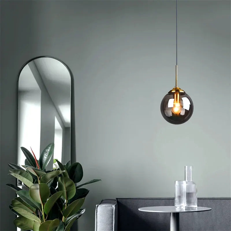 Luminária - Pendente LED Esfera de Vidro