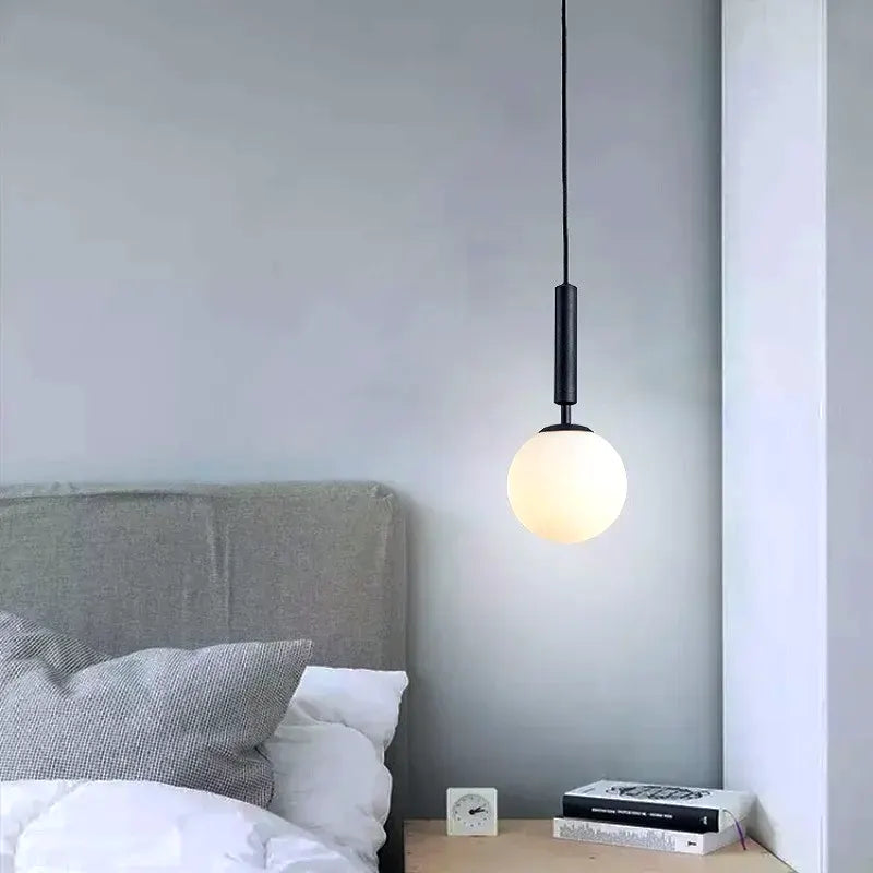 Luminária - Pendente LED Esfera de Vidro Branco