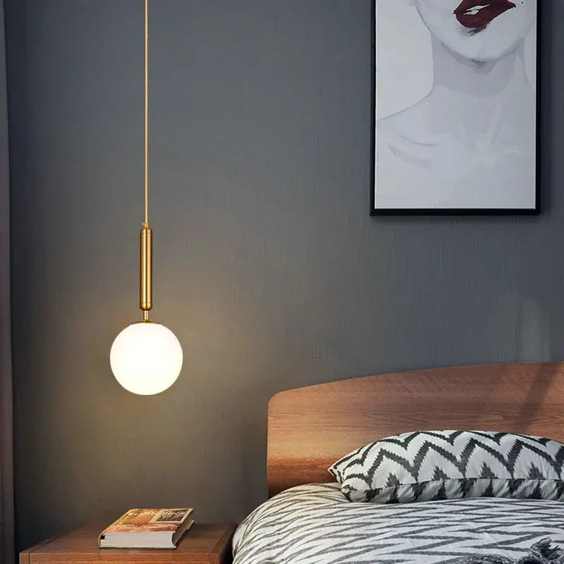 Luminária - Pendente LED Esfera de Vidro Branco