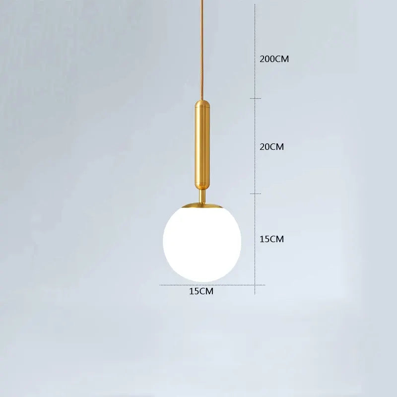 Luminária - Pendente LED Esfera de Vidro Branco