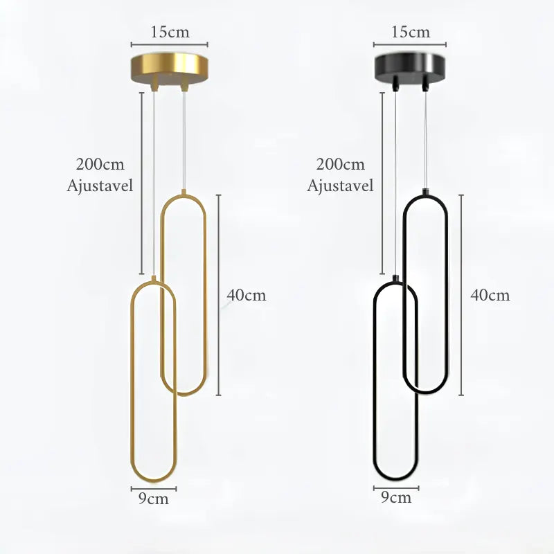 Luminária - Pendente LED Oval Contemporâneo