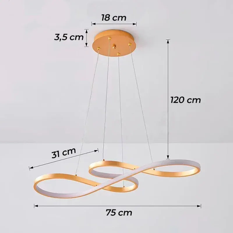 Luminária - Pendente Moderno Onda com Controle Remoto