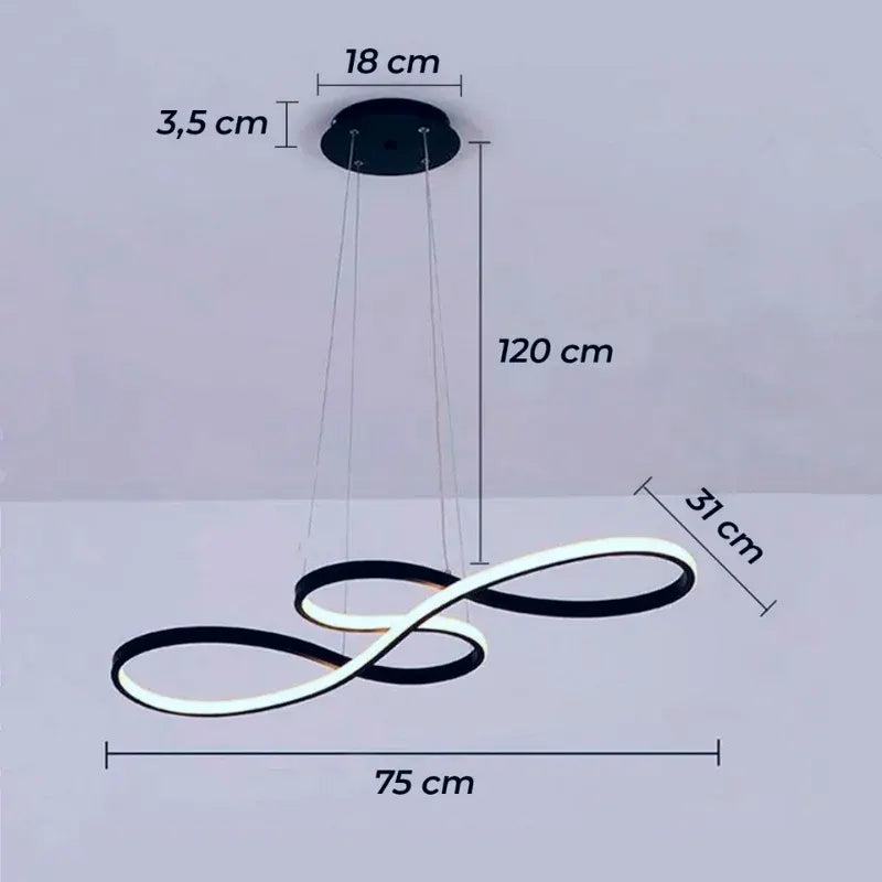 Luminária - Pendente Moderno Onda com Controle Remoto
