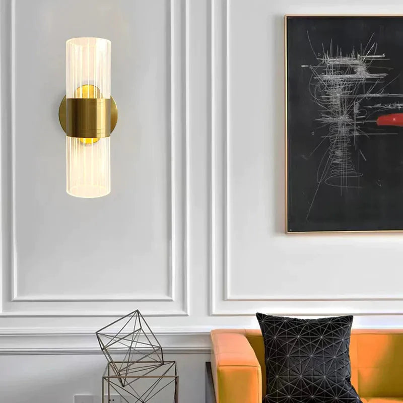 Luminária - Arandela LED Luxo Bivolt em Alumínio Dourado