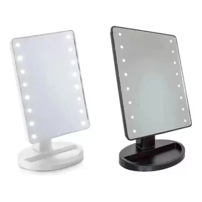 Espelho De Mesa Maquiagem Com Leds e Rotação