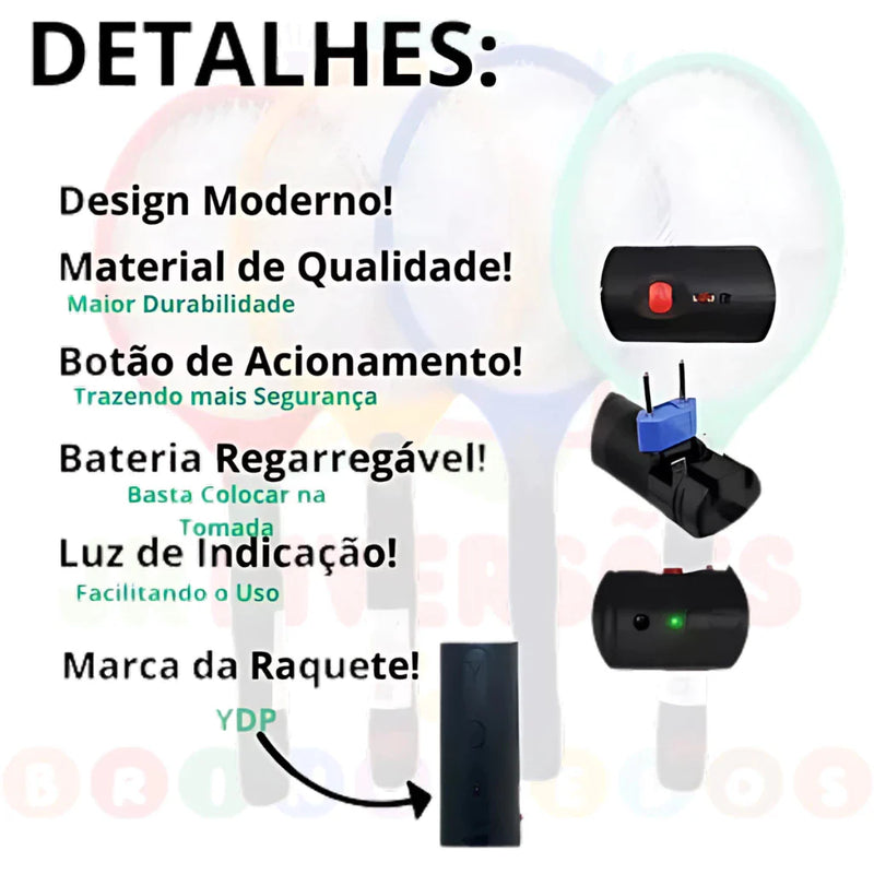 Raquete Eletrica Mata Mosquito  bivolt